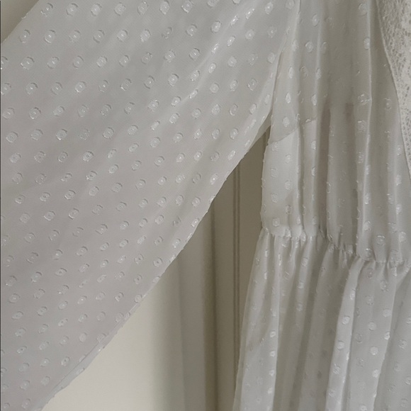 Torrid White Clip Dot Chiffon Babydoll Dress - Picture 6 of 12